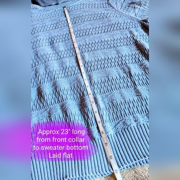 ALIA size Large EUC vintage baby blue colour, knitted style turtleneck pullover - Picture 6 of 10